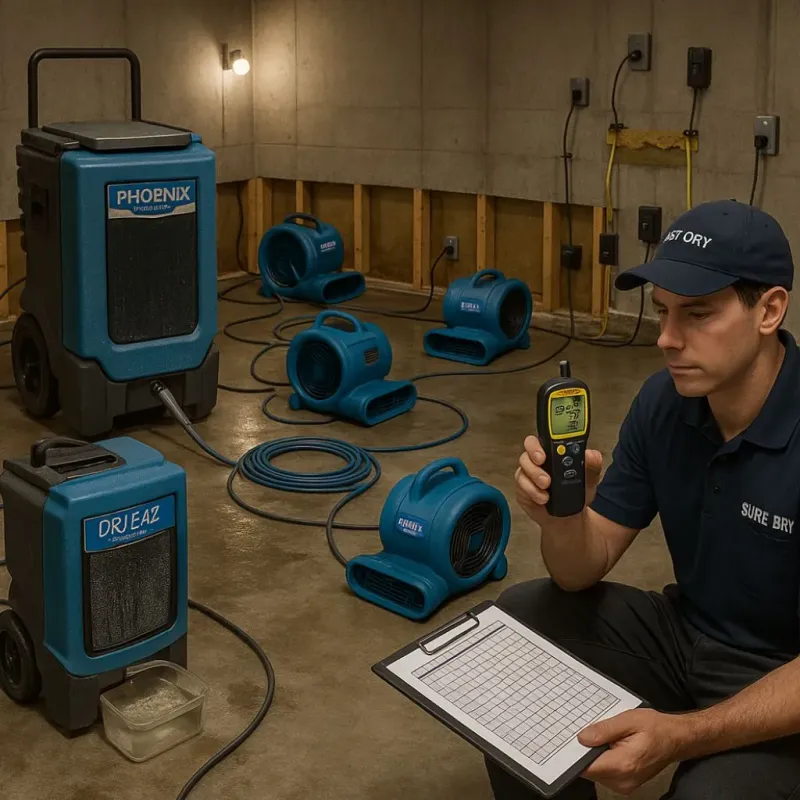 Structural Drying and Dehumidification process in Warren, OR